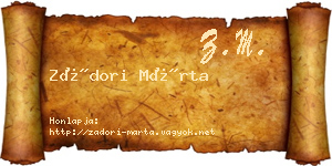 Zádori Márta névjegykártya