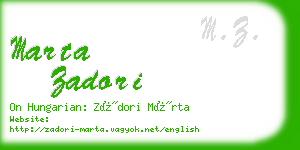 marta zadori business card